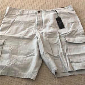 Linen blend cargo shorts